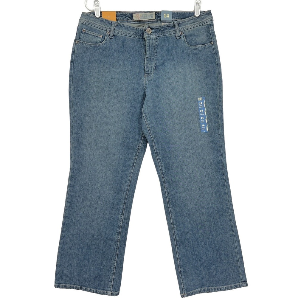Faded Glory Women's Blue Denim Jeans Size 14 Boot Cut Mid Rise Stretch NWT